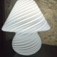 White striped Murano mushroom lamp / swirl – Vintage 1970 – Perfect