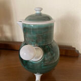 Tripod chocolate pot, Gien earthenware, vintage 60s