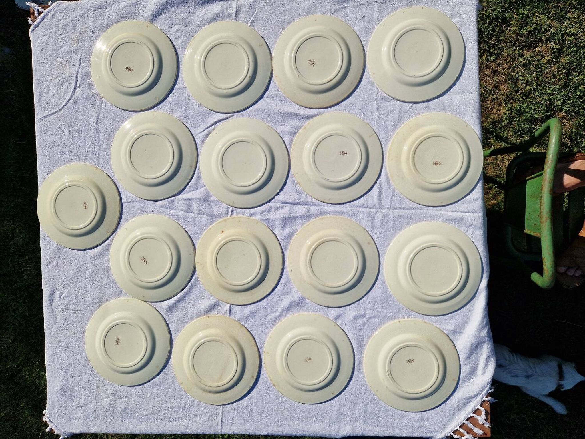 Clairefontaine earthenware plate and fruit bowl set, Saxe model