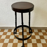 Brutalist wrought iron tripod stool from the 60s