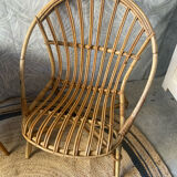 Fauteuil corbeille rotin