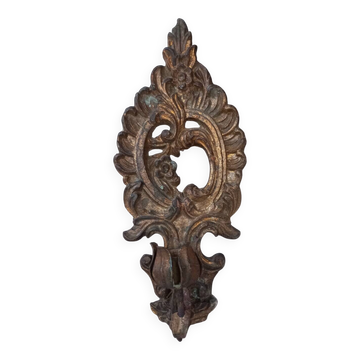 Golden wooden candle holder wall light