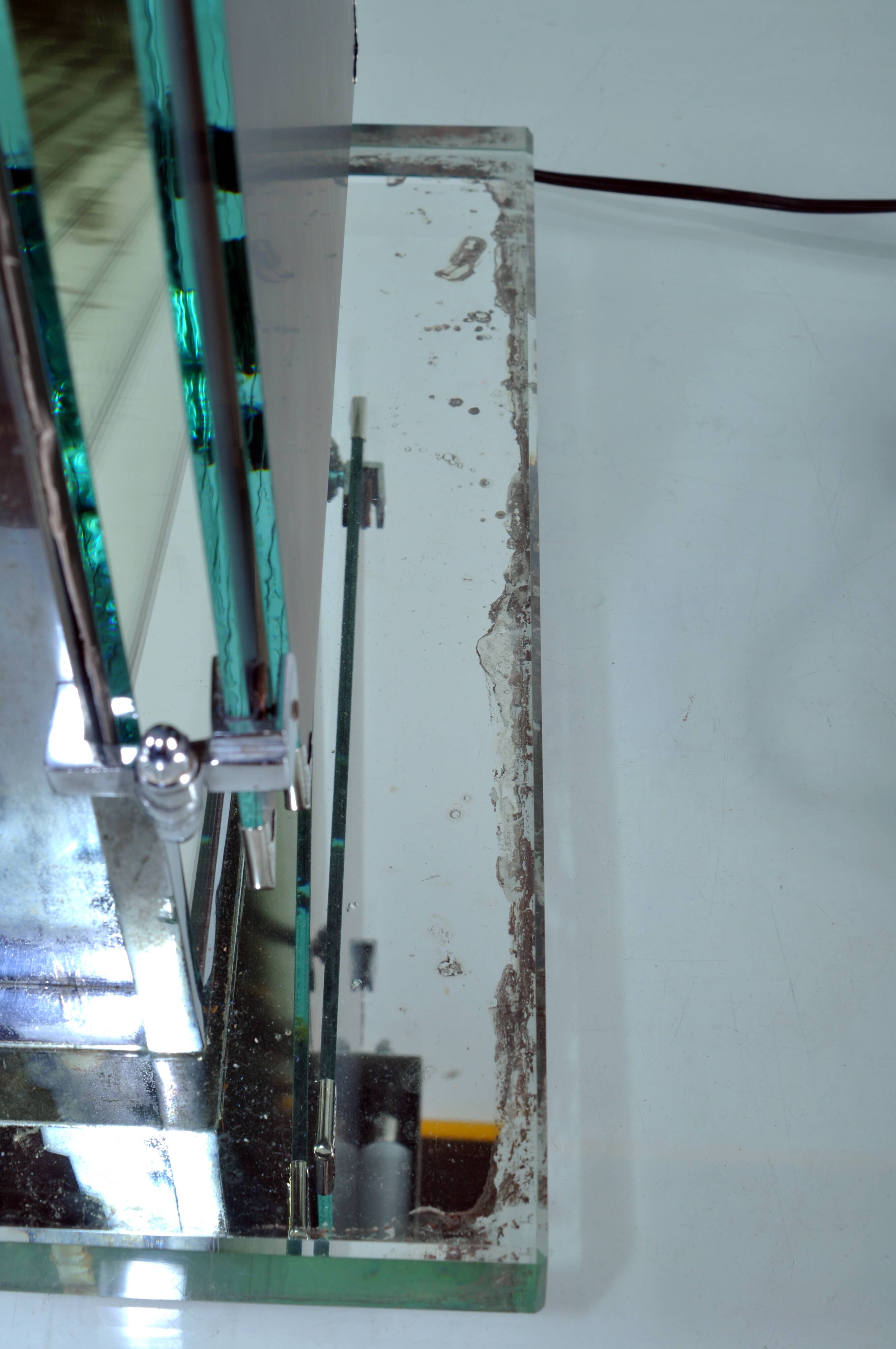 Brot triptych mirror on glass slab / year 30/40