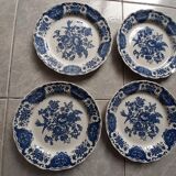 6 Plates dessert service Ridgway Windsor Staffordshire blue décor