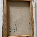 Petit tableau huile sur toile tons bleus