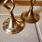 Set of 2 Scandinavian brass candle holders