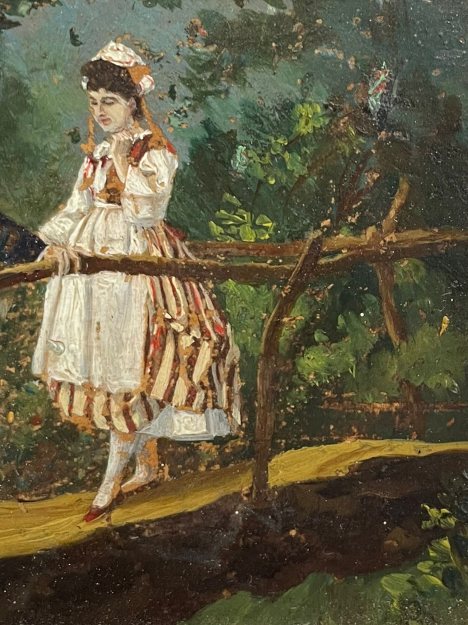 Oil on panel XIXth gallant scene