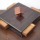 Wooden box with compartments, jewelry box, game box, rotating die, storage, vintage box