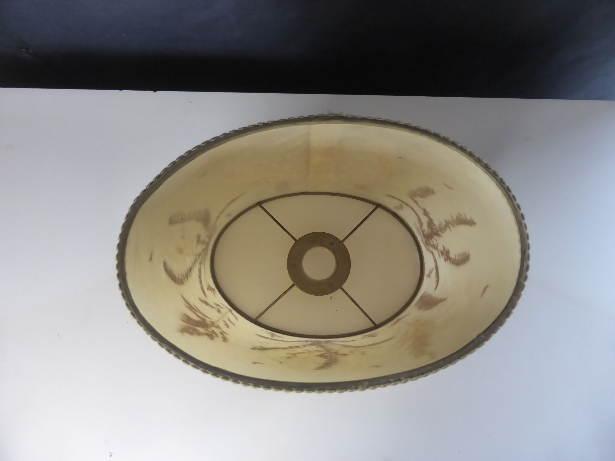 Vintage herbarium lampshade signed C. Loqueneux