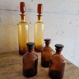 5 old pharmacy bottles