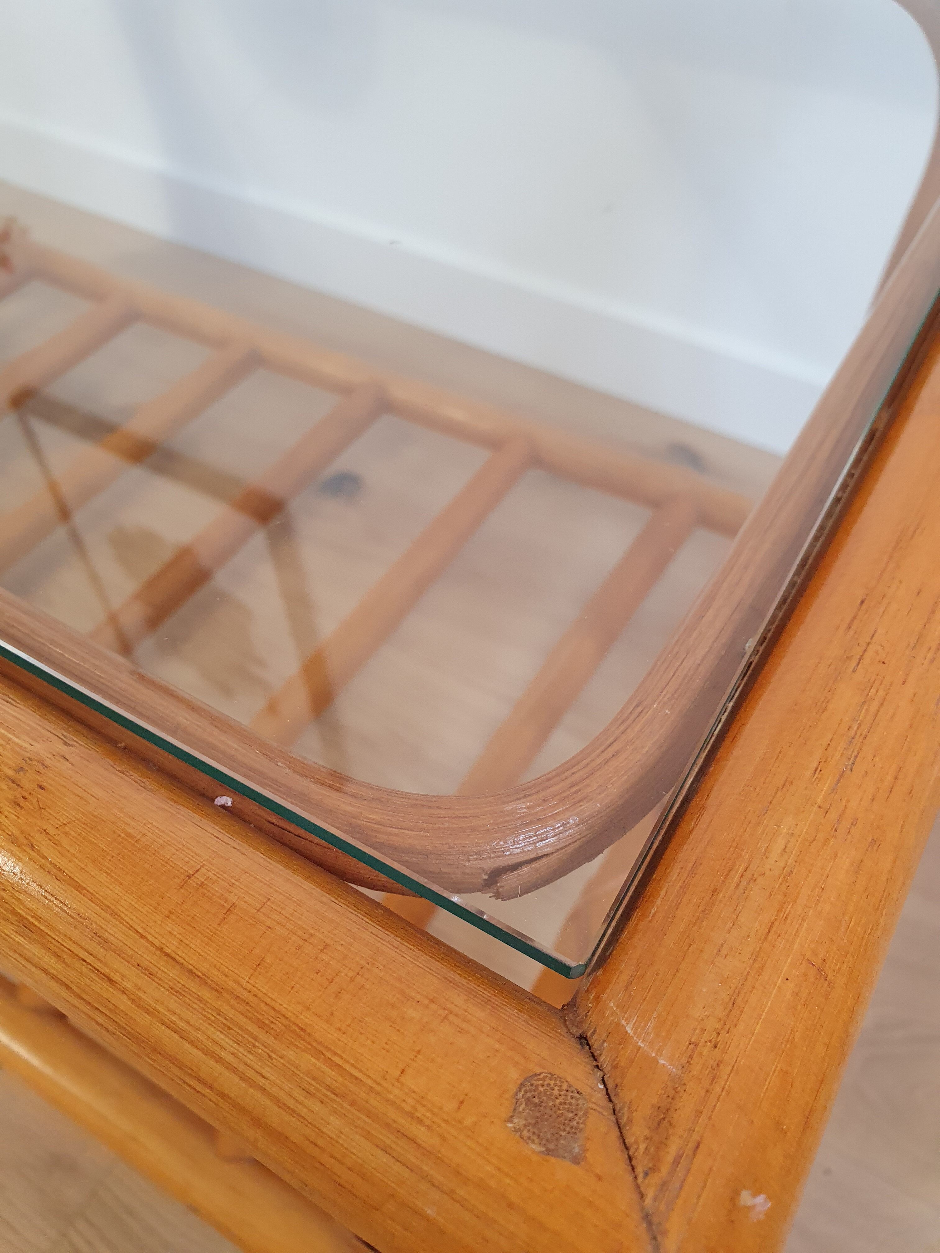 Vintage rattan coffee table