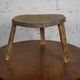 Vintage solid wood tripod stool