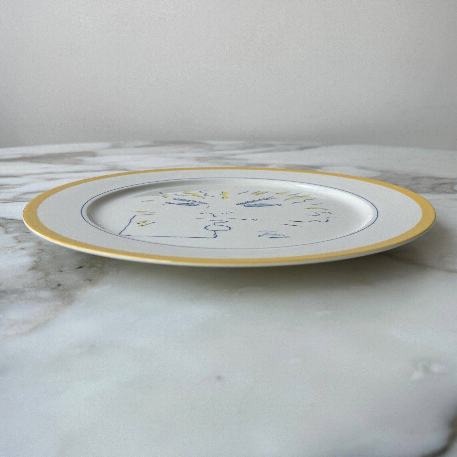 Plate drawing by Jean Cocteau Villeroy & Boch Jean-Claude Goumard