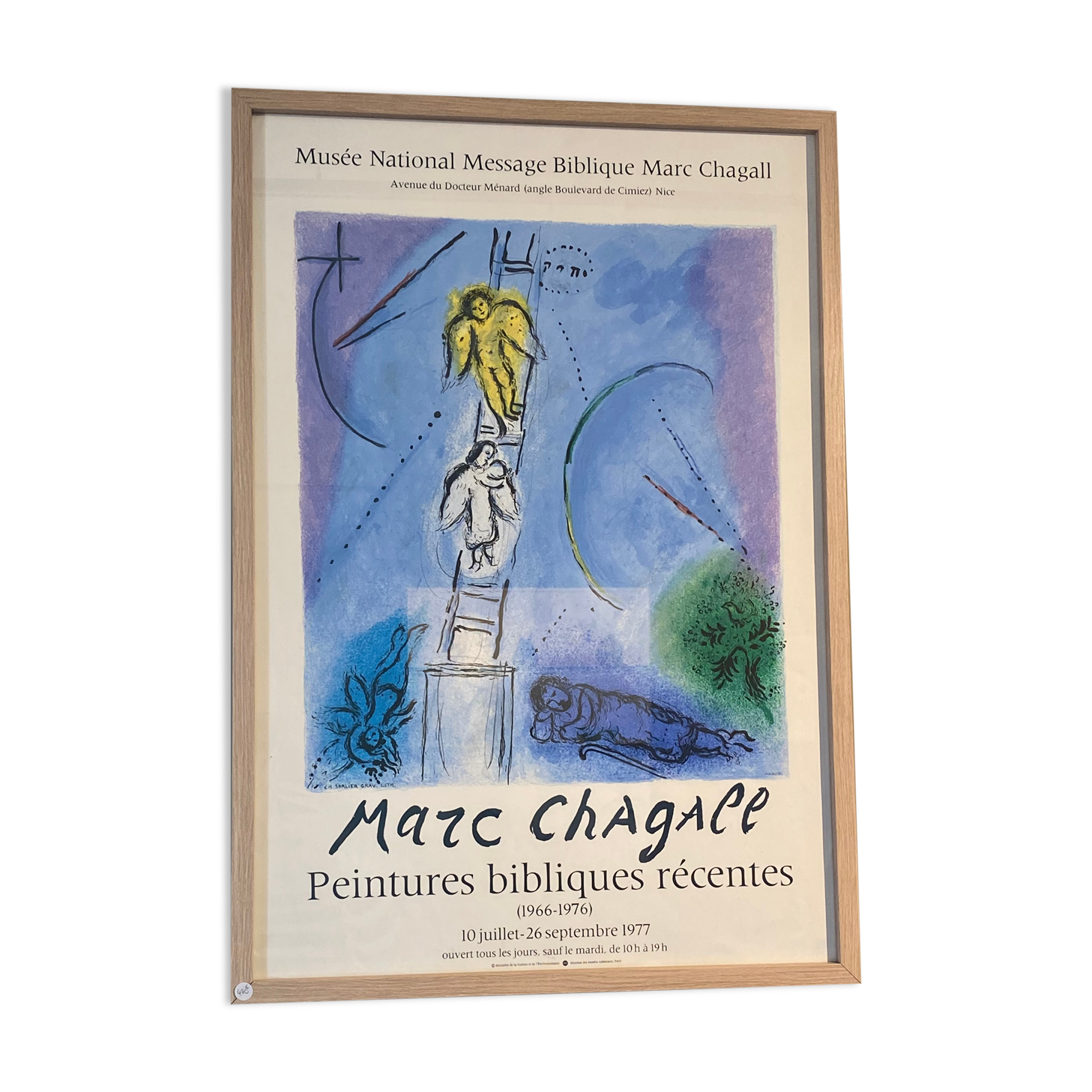 Affiche ancienne lithographie Marc Chagall Peintures Bibliques