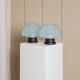 Set of 2 Murano glass shell lamps - light blue table lamp - vintage Space Age design Italy - 1980s