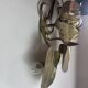 Large lily pad ceiling light in gilded brass Hollywood Regency — 7 lights — 1970