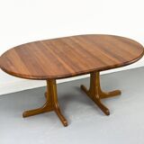 Danish Round Extendable Dining Table in Teak, 1970s