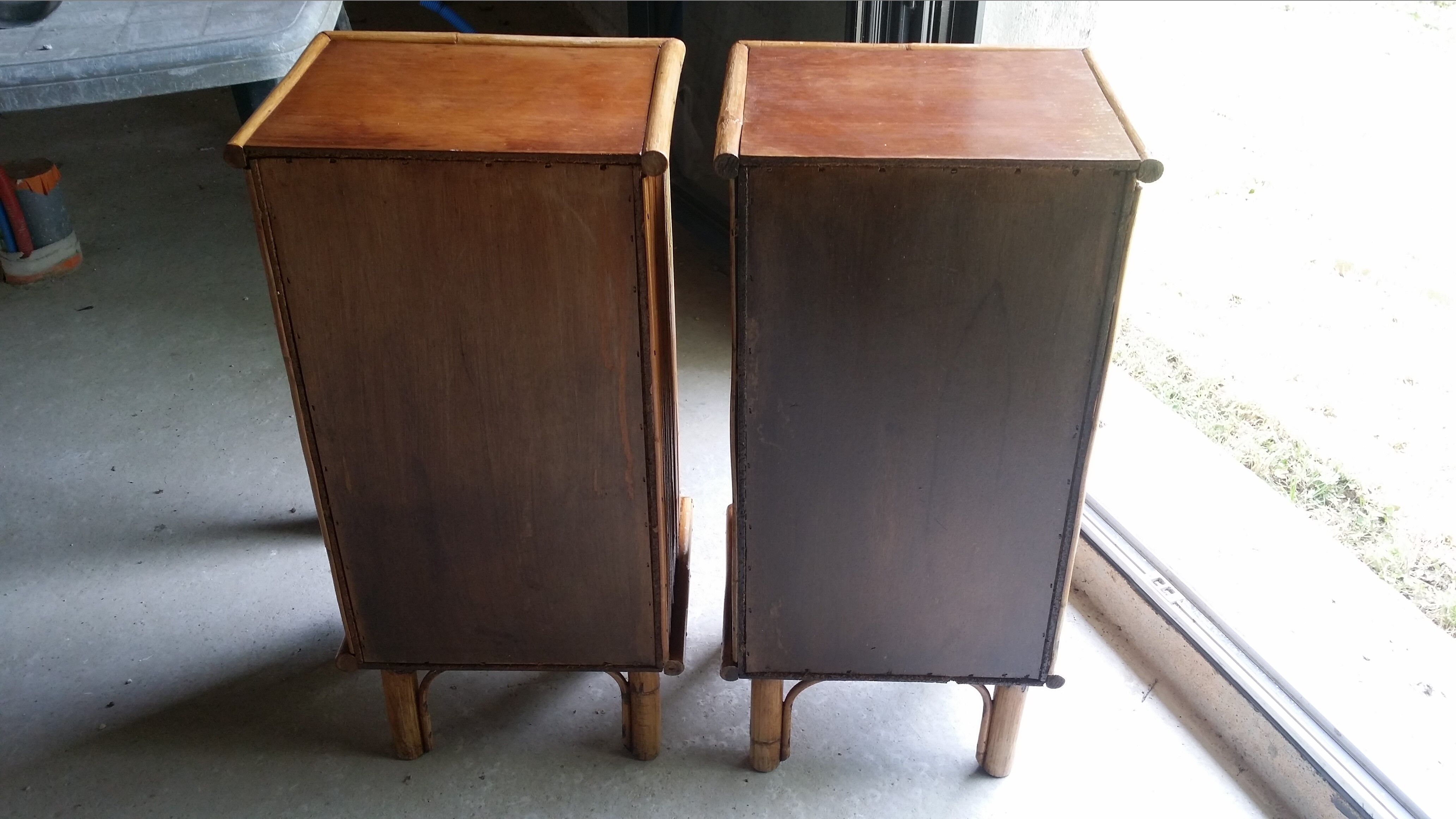Pair of rattan bedsides