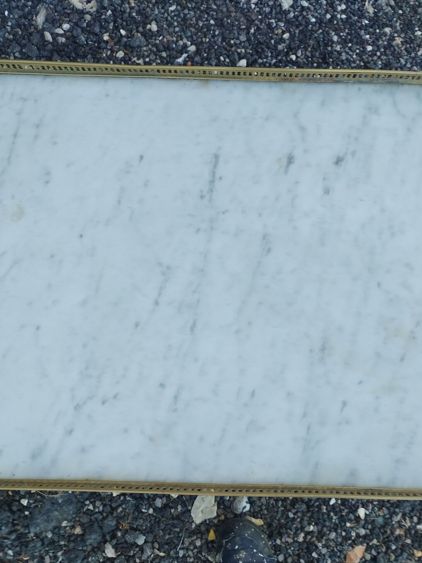 Table basse ancienne style louis xvi avec plateau marbre