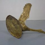 French Swan Coffee Table in Brass and Glass, 1960s