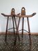 2 vintage brutalist bar stools, Marbella 1970s, Spain.