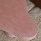 Organic shaped coffee table in pink teracotta tadelakt