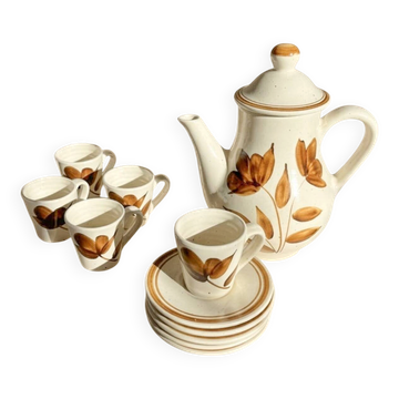 Service à café vintage Longchamp – Faïence française, années 1970