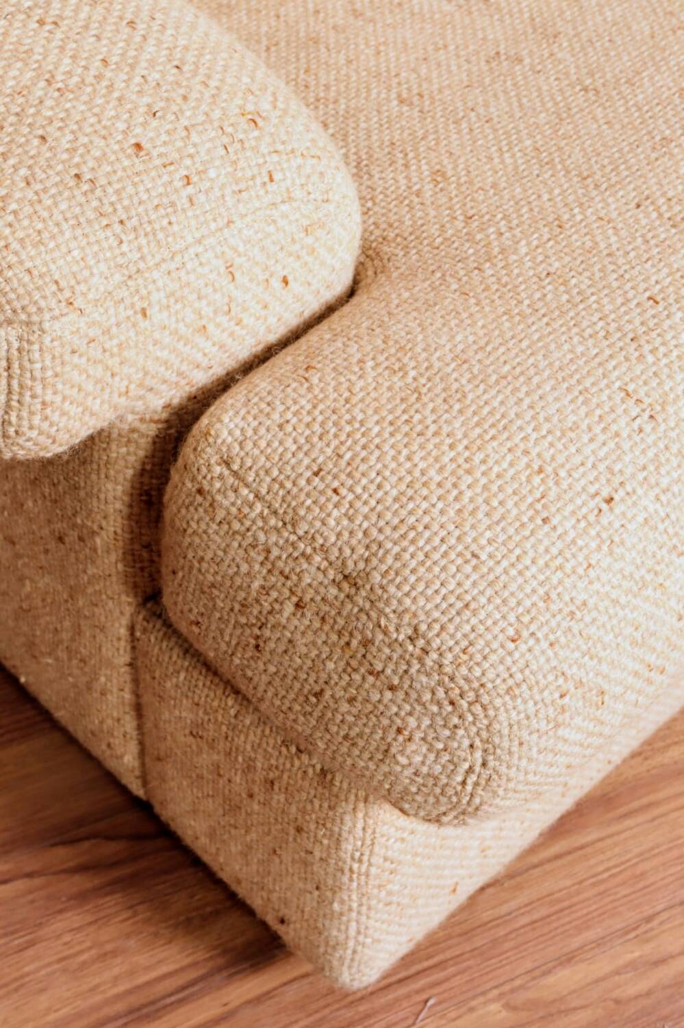 2 minimalist beige armchairs, 1970