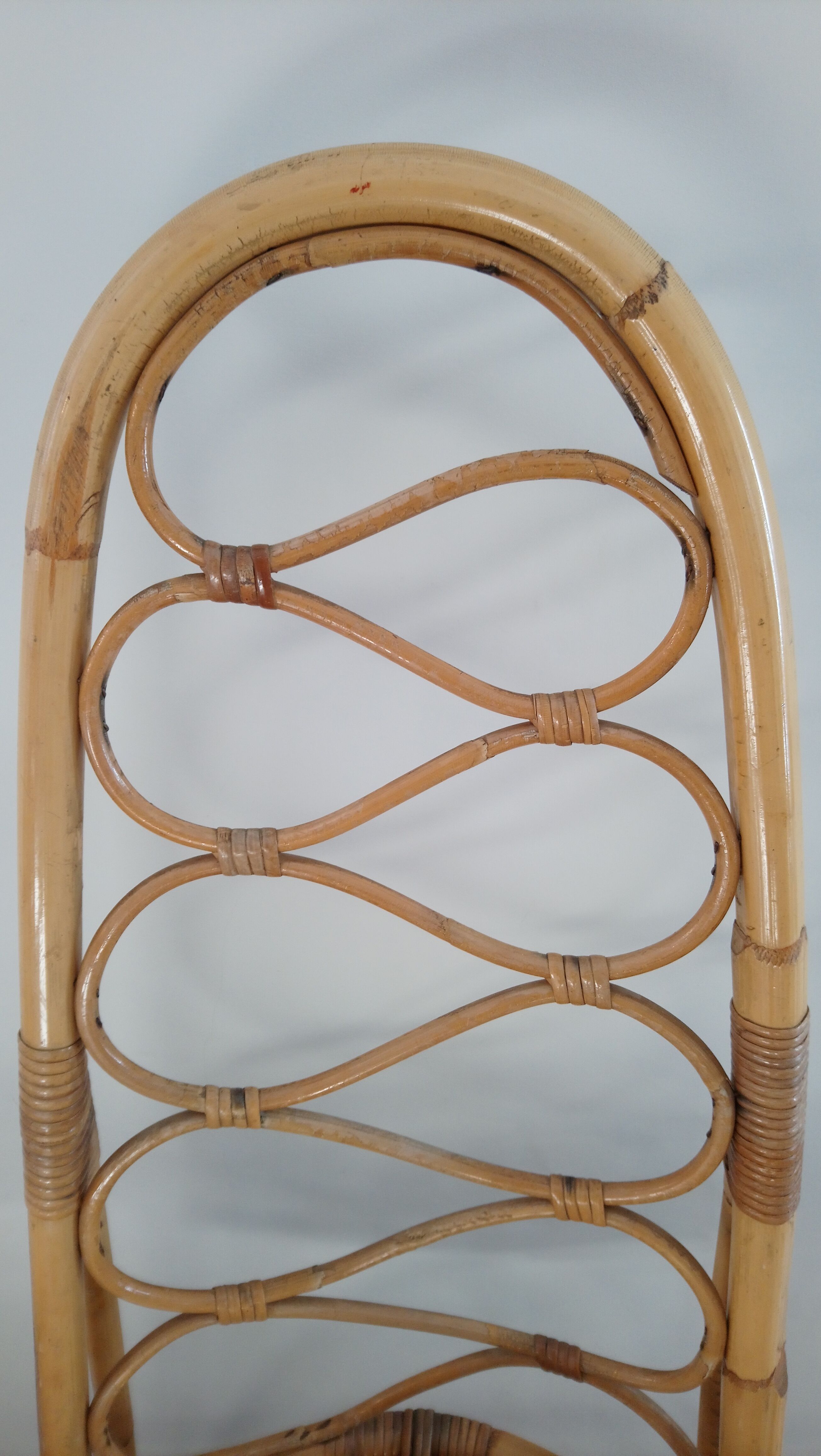 Pair of bamboo chairs and rattan years 70