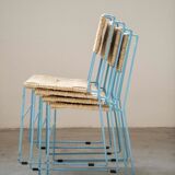 Hand-woven iron chairs from the 70s/80s, set of 4