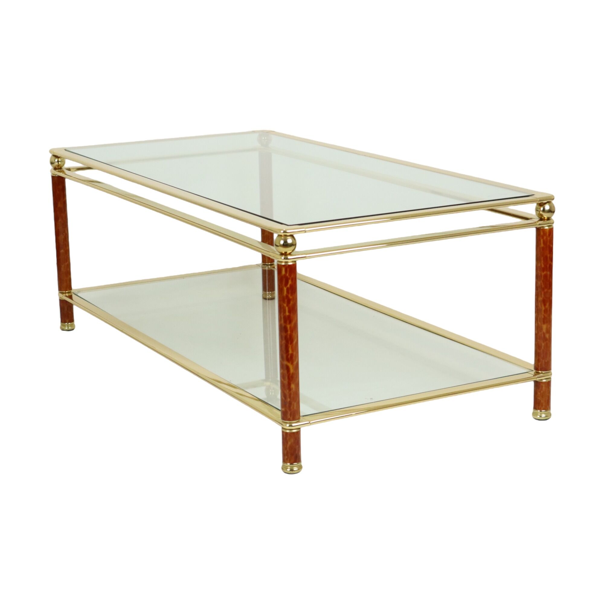 Coffee Table Italian Design Gold Plated Chrome Glass Orsenigo Hollywood Regency 120cm
