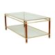 Coffee Table Italian Design Gold Plated Chrome Glass Orsenigo Hollywood Regency 120cm