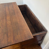 Grand coffre ancien en chêne massif – XIXe – belle patine d’origine