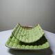 Asparagus service in earthenware, trompe-l'œil decoration, vintage 1970s-1980s.