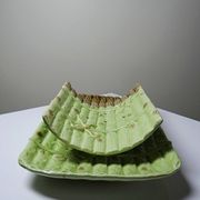 Asparagus service in earthenware, trompe-l'œil decoration, vintage 1970s-1980s.