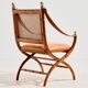 Walnut armchair with bamboo design