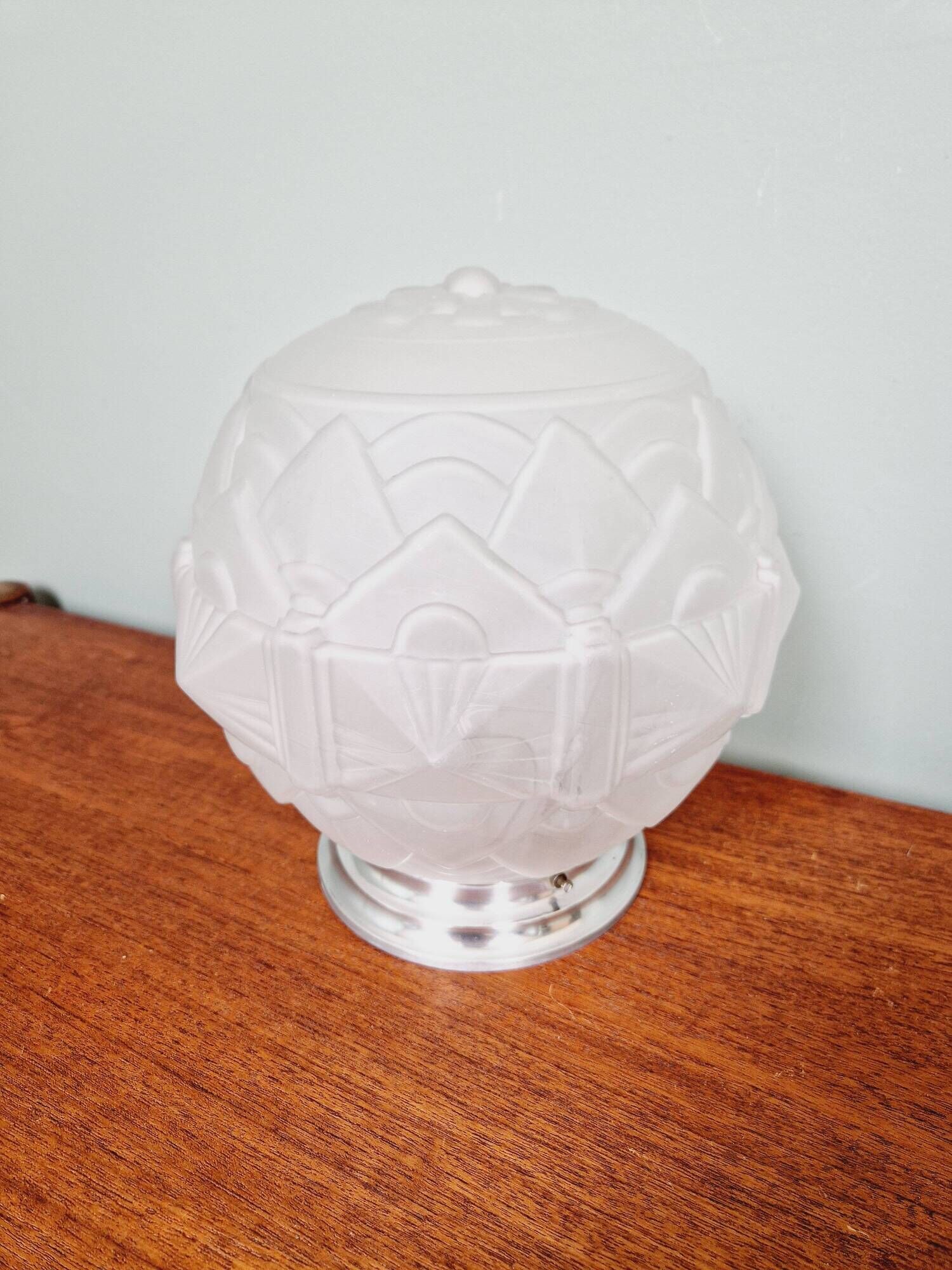 Art Deco satin glass ceiling light, 1920s-30s