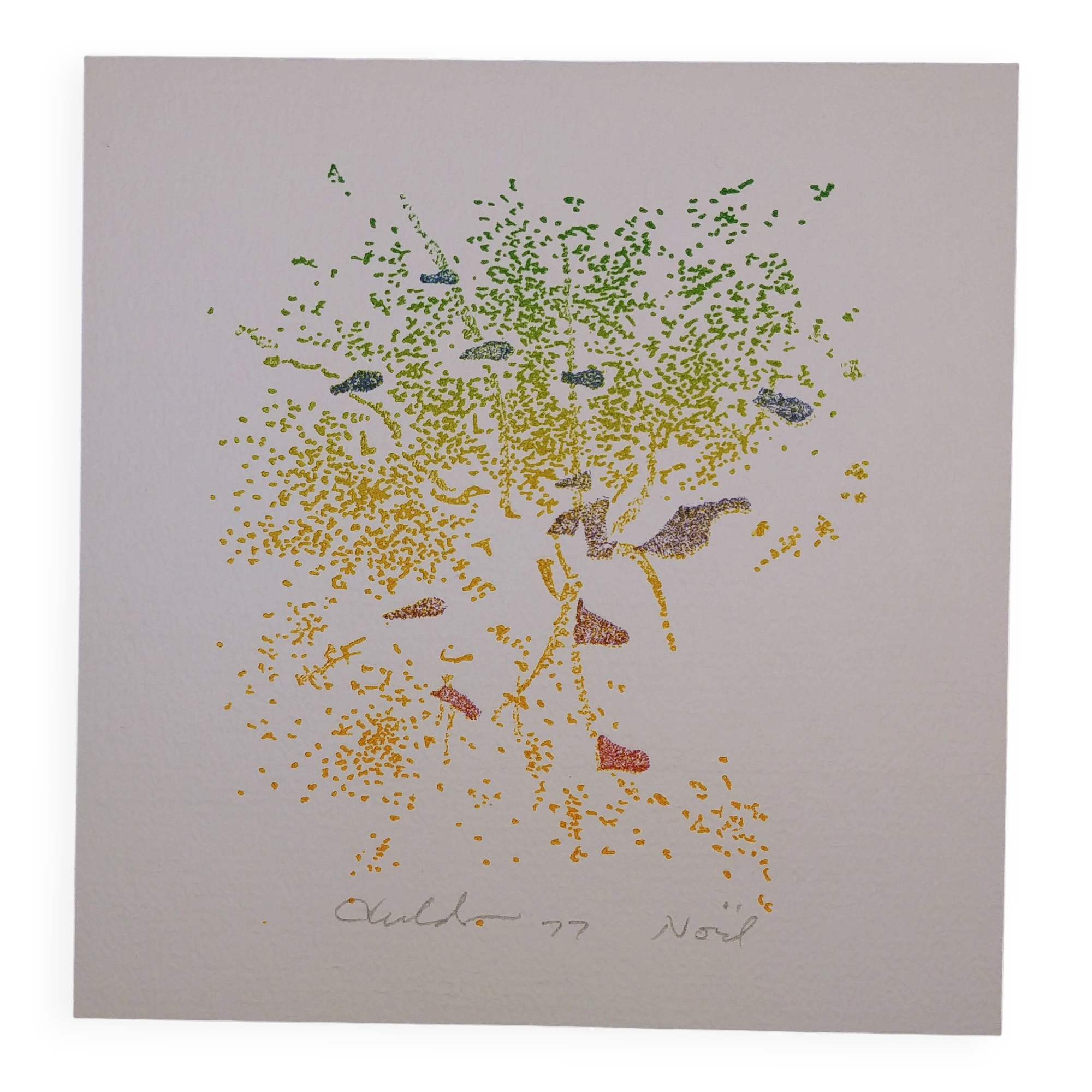 Etching - Aquatint - Bernard Childs - Christmas 1977-