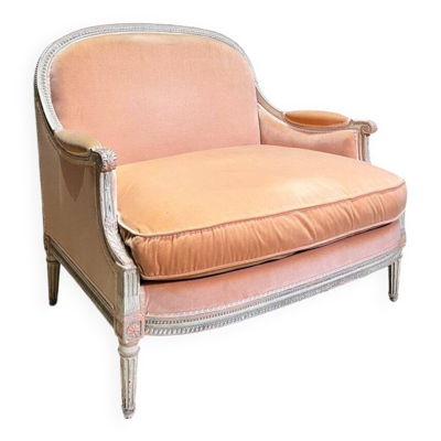 Marquise / Petit Canapé D’époque Napoléon III En Bois Peint, Finement Sculpté - XIXe