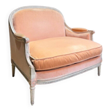 Marquise / Petit Canapé D’époque Napoléon III En Bois Peint, Finement Sculpté - XIXe