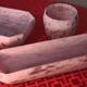 set of 3 pink glass paste 1920 signed Lorrain 23x13 good condition