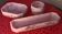 set of 3 pink glass paste 1920 signed Lorrain 23x13 good condition