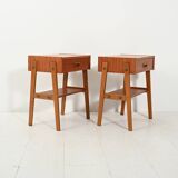 Pair of Scandinavian bedside tables in teak