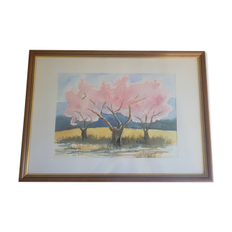 Watercolor cherry blossoms