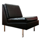 Black faux leather armchair, 1960