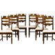 Henning Kjærnulf vintage set Razorblade Dining Chairs High Back, Denmark