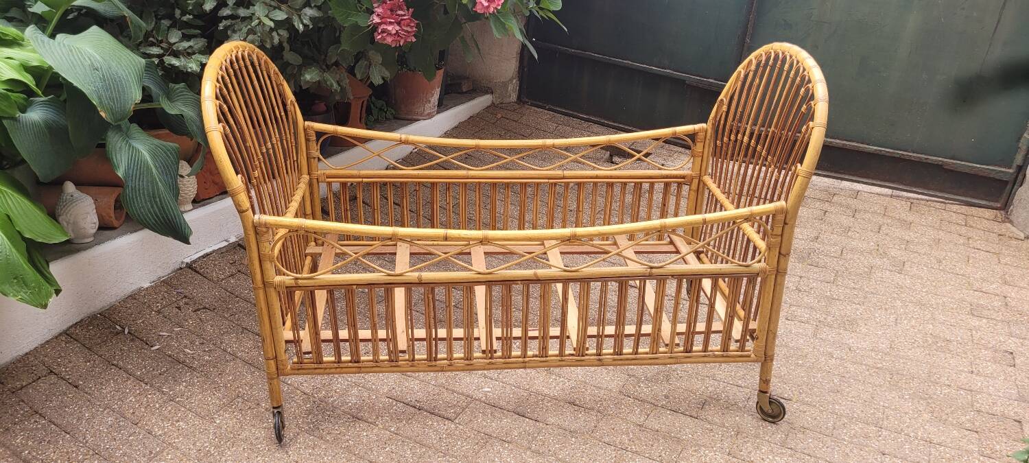 60s rattan children's bed