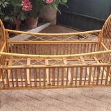 Lit enfant rotin 60's