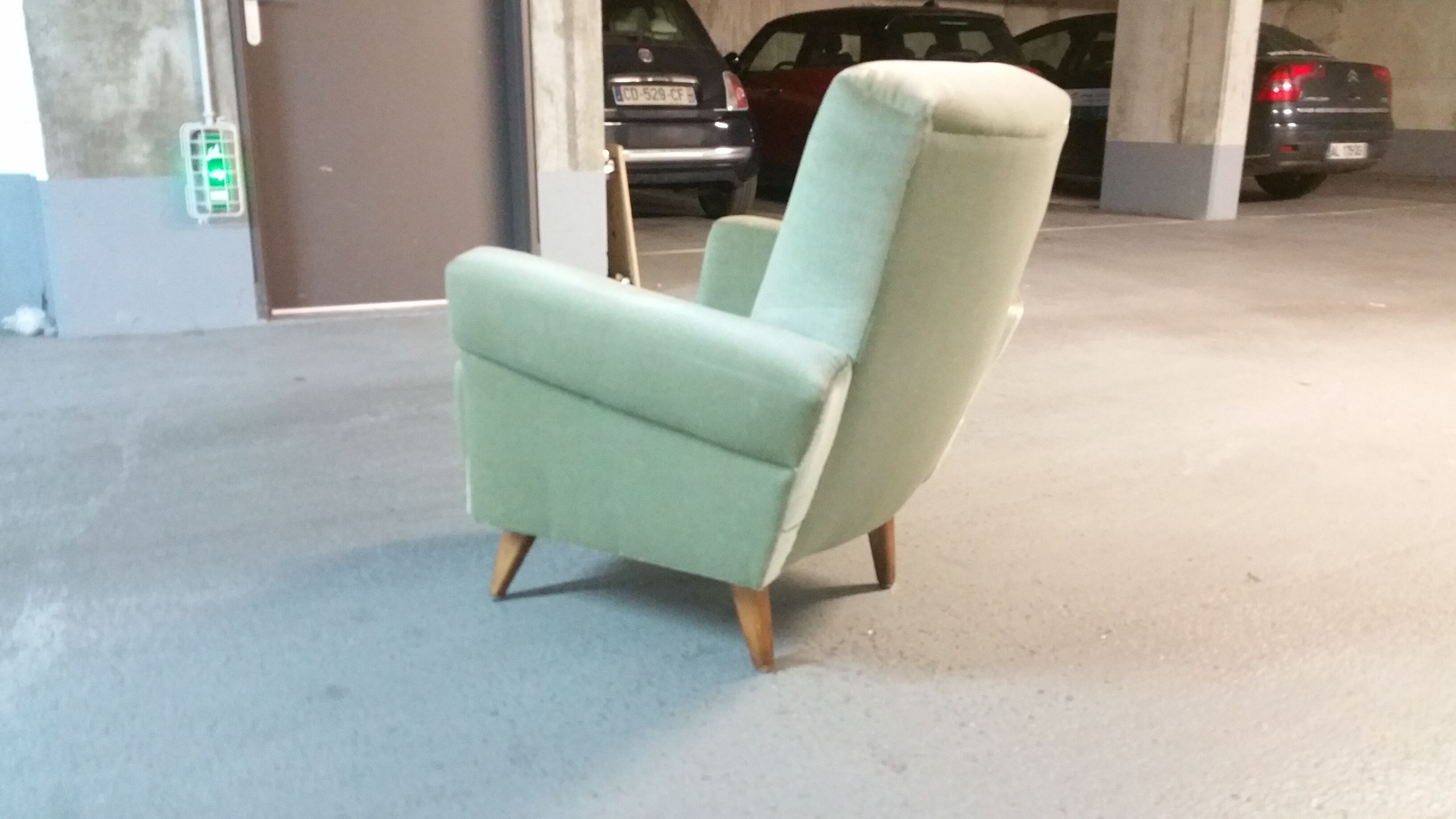 Club 50 60 year already restored Chair green water