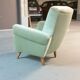 Fauteuil club année 50 60 déjà restauré vert d'eau